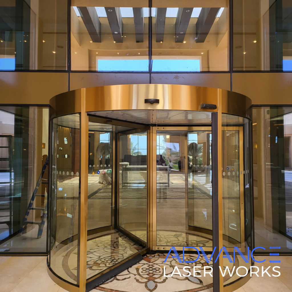 metal laser cutting revolving doors metal sculpture fabricators